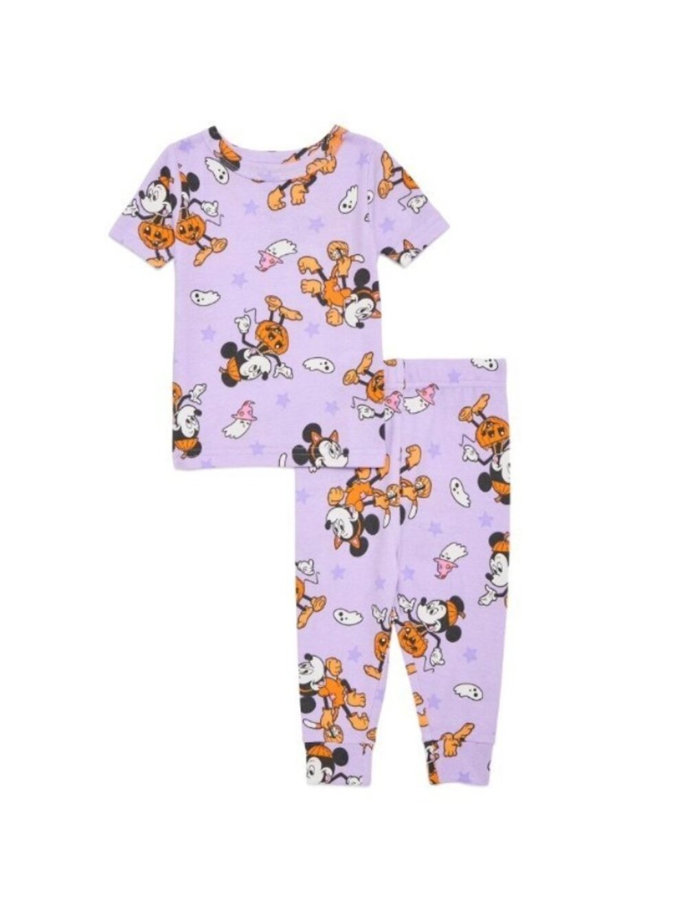 Mickey Minnie Mouse Toddler Halloween Short Sleeve Shirt Pant Pajama Set Sz 5T